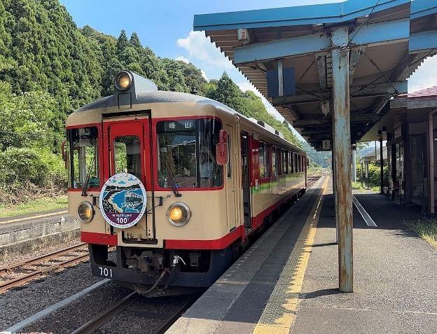 由良川右岸にある東雲（しののめ）駅にて