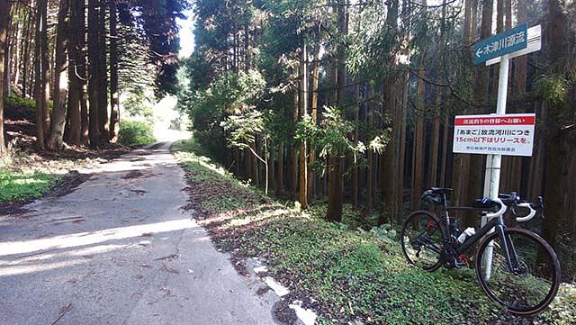 県道から源流への分岐点