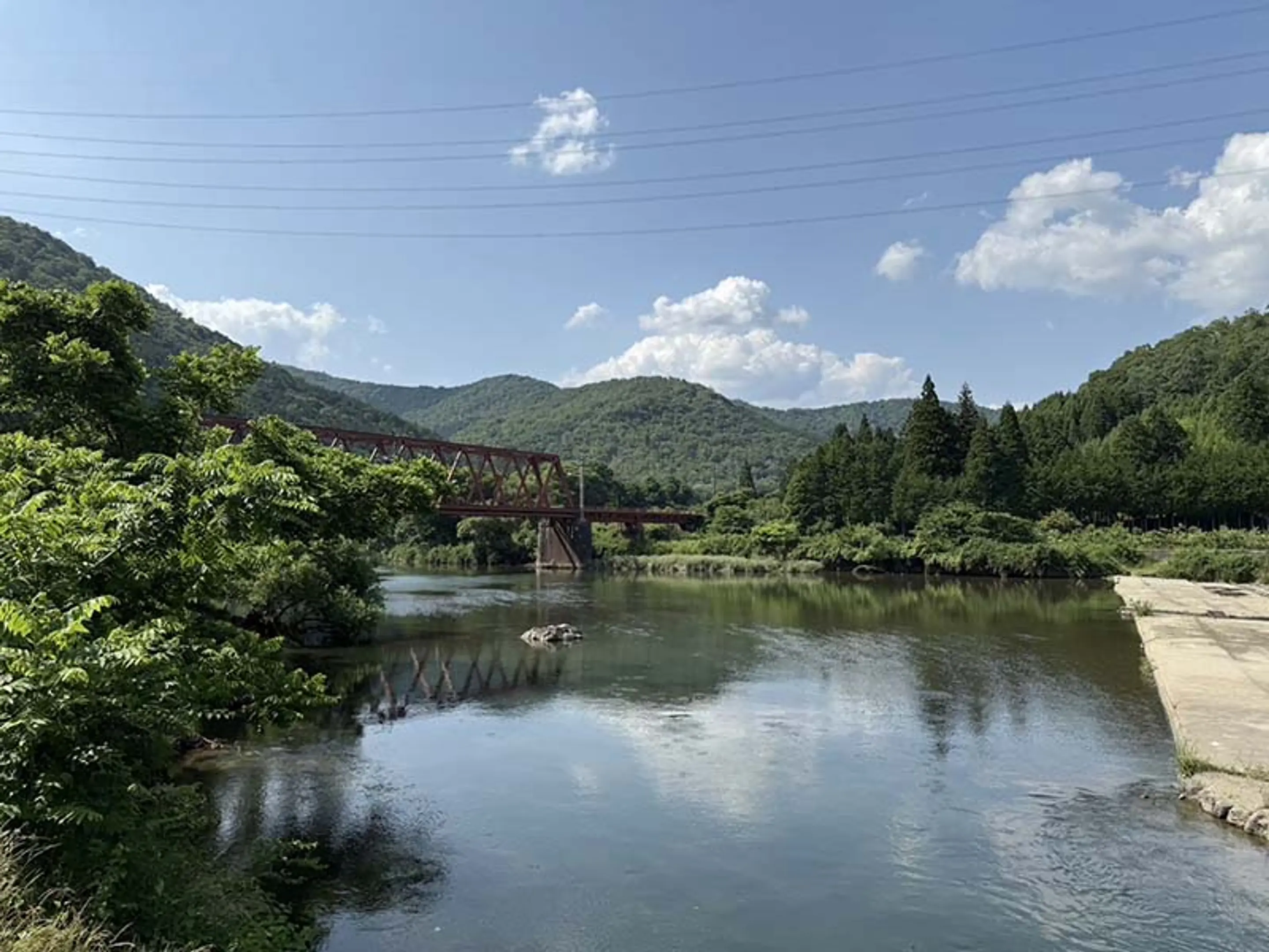 大堰川の魚釣り